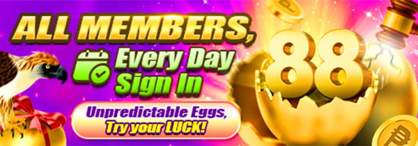 Login 7 Days to Claim  ₱210 Sign In Bonus + 7 Golden Egg