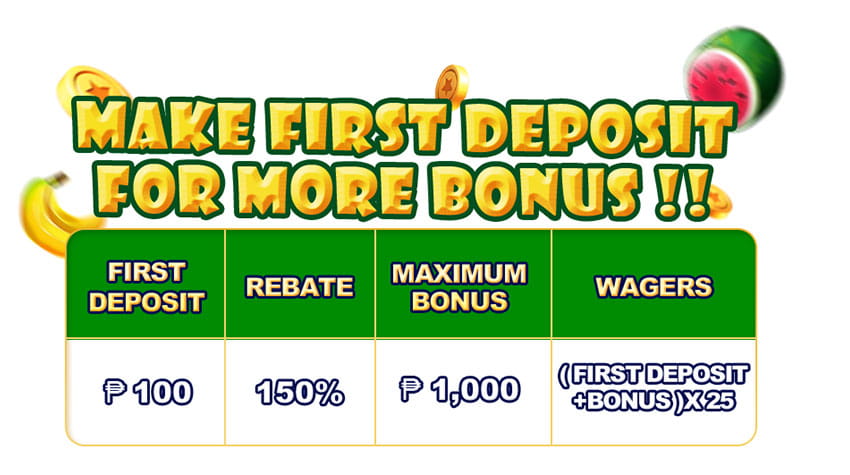 150% Daily First Deposit Bonus, Maximum Bonus ₱1000