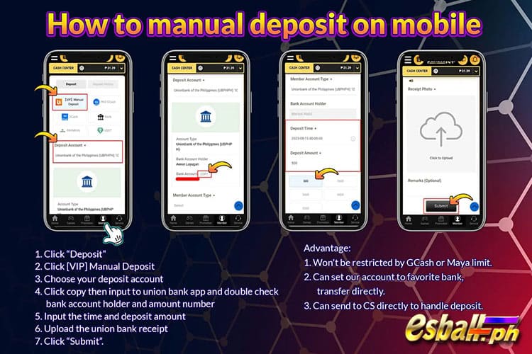 How to Deposit in Union Bank Philippines in EsballPH? Union Bank Deposit Tutorial and Funding FAQ