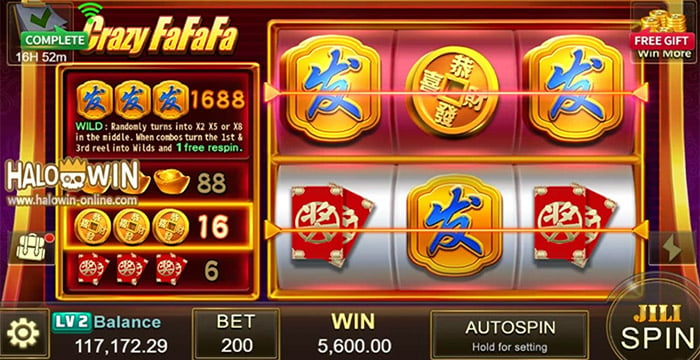 Best Chinese-themed Slot Machine: 1. JILI Crazy FaFaFa Slot Game
