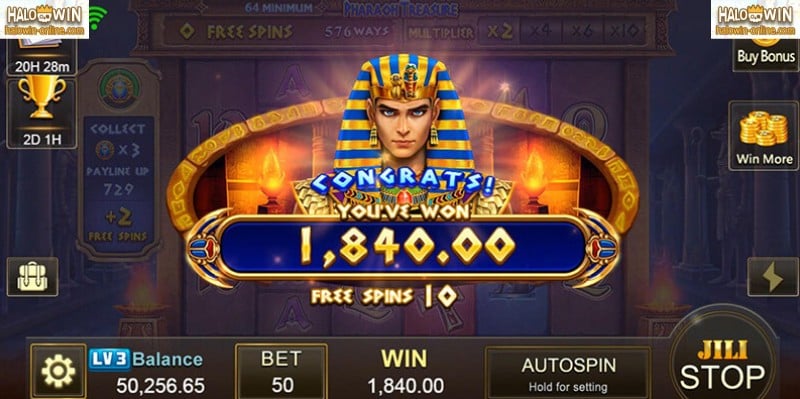Hot Egyptian-themed Slot Machine 1: JILI Pharaoh Treasure Slot Game