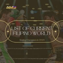 List of Current Filipino World Boxing Champions in 2023