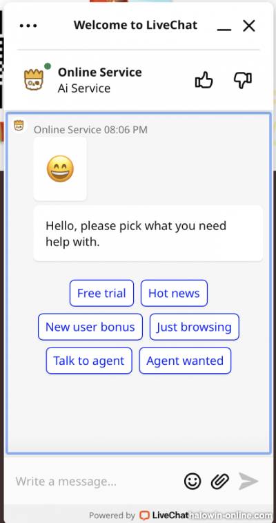 HaloWin Online Customer Service LiveChat